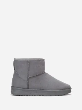 Boots basses en suédine fourrées- Gris