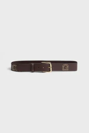 Ceinture signature en cuir avec rivets  - LE MAY