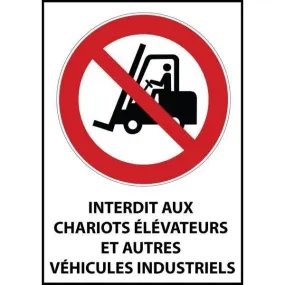 Panneau 'chariots élévateurs...' p006 pvc à visser a3
